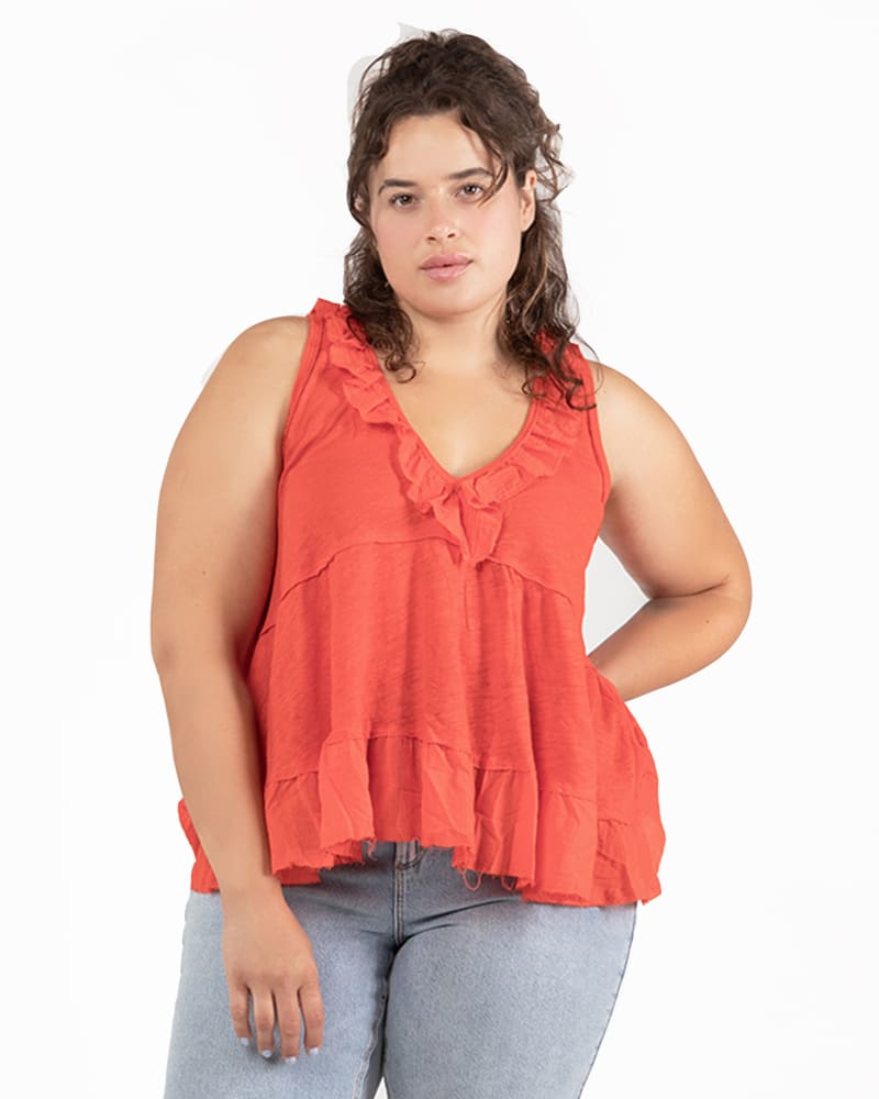Front of plus size Pamela Babydoll Tank by Dex Plus | Dia&Co | dia_product_style_image_id:192783